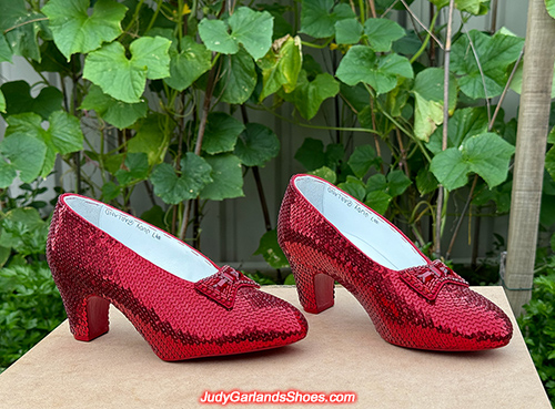 Size 5B hand-sewn ruby slippers made in January, 2024