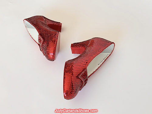 Size 5B hand-sewn ruby slippers made in May, 2025