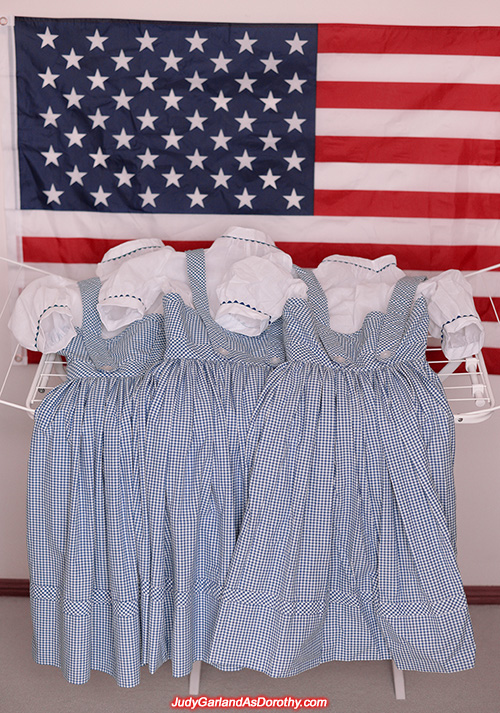 Three exact reproduction Dorothy dresses