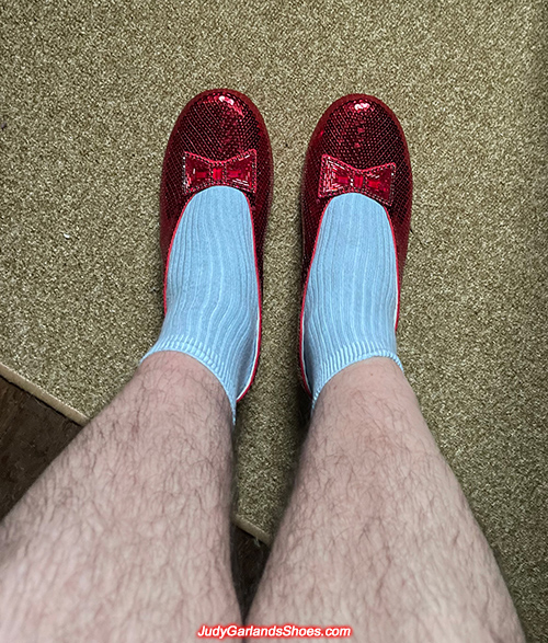 US men's size 10 hand-sewn ruby slippers