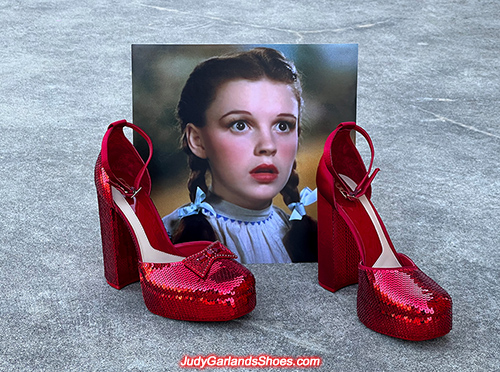 US women's size 12 platform ruby slippers taking shape